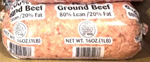 Ground beef chub, 80 percent lean