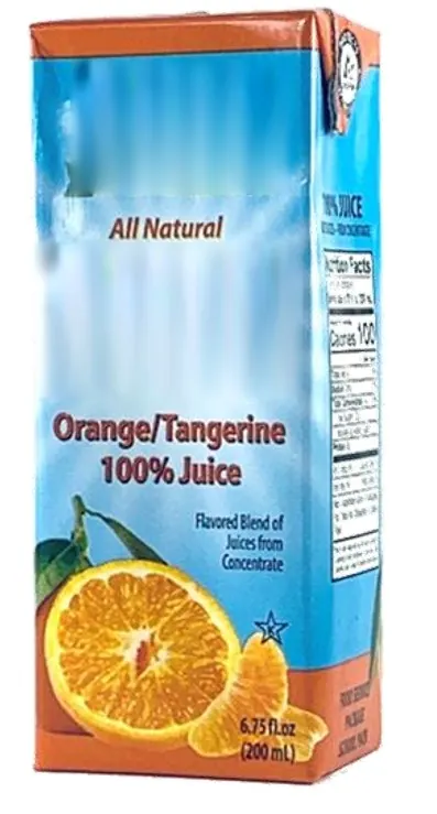 Orange tangerine 100 percent juice box