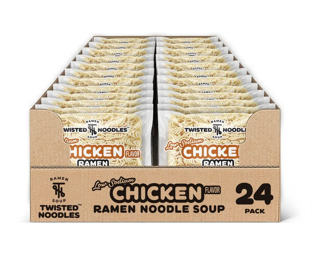 24-pack tray of low-sodium chicken ramen