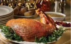 Roasted turkey holiday dinner