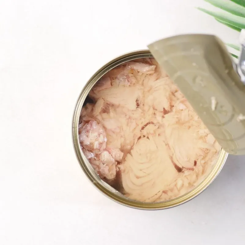 Open can of chunk tuna