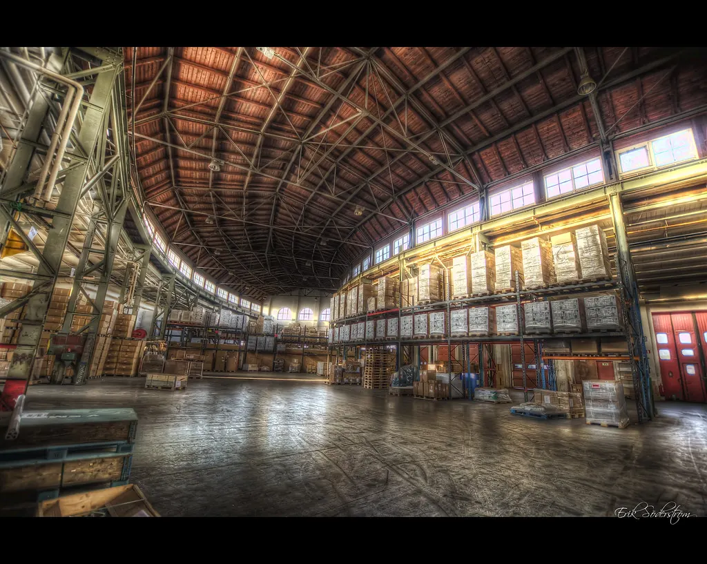 Warehouse stocked with food, ready to ship